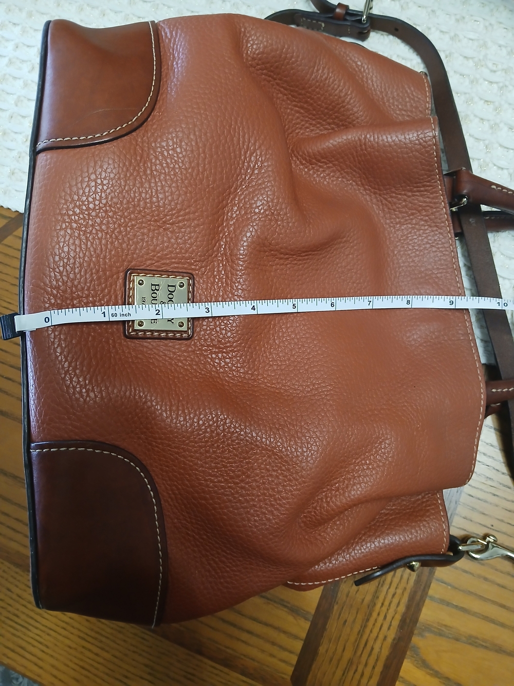 Dooney & Bourke Pebble Leather Satchel in Cognac Brown - Picture 11 of 11